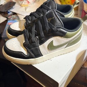 Nike Black, White, and Olive Sneakers